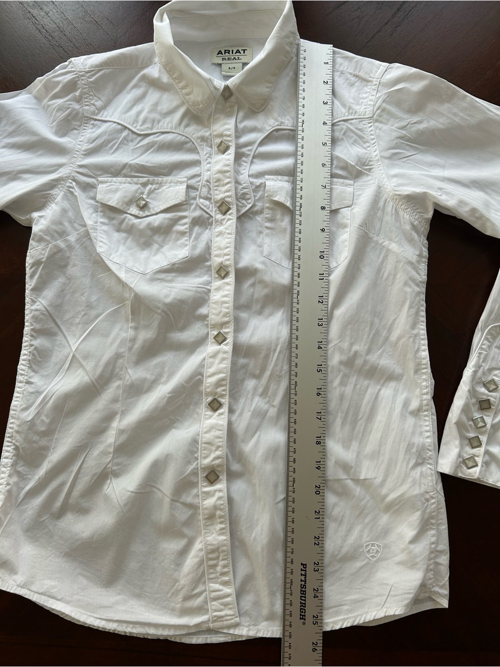 Ariat White Women's Long-Sleeve Western Snap Shirt size S - Picture 4 of 9
